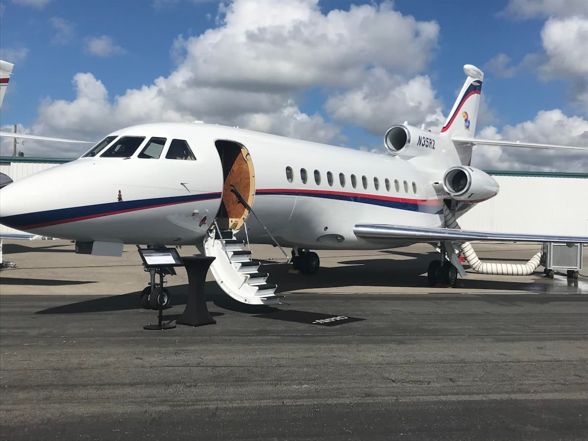 A private jet waiting on the tarmac