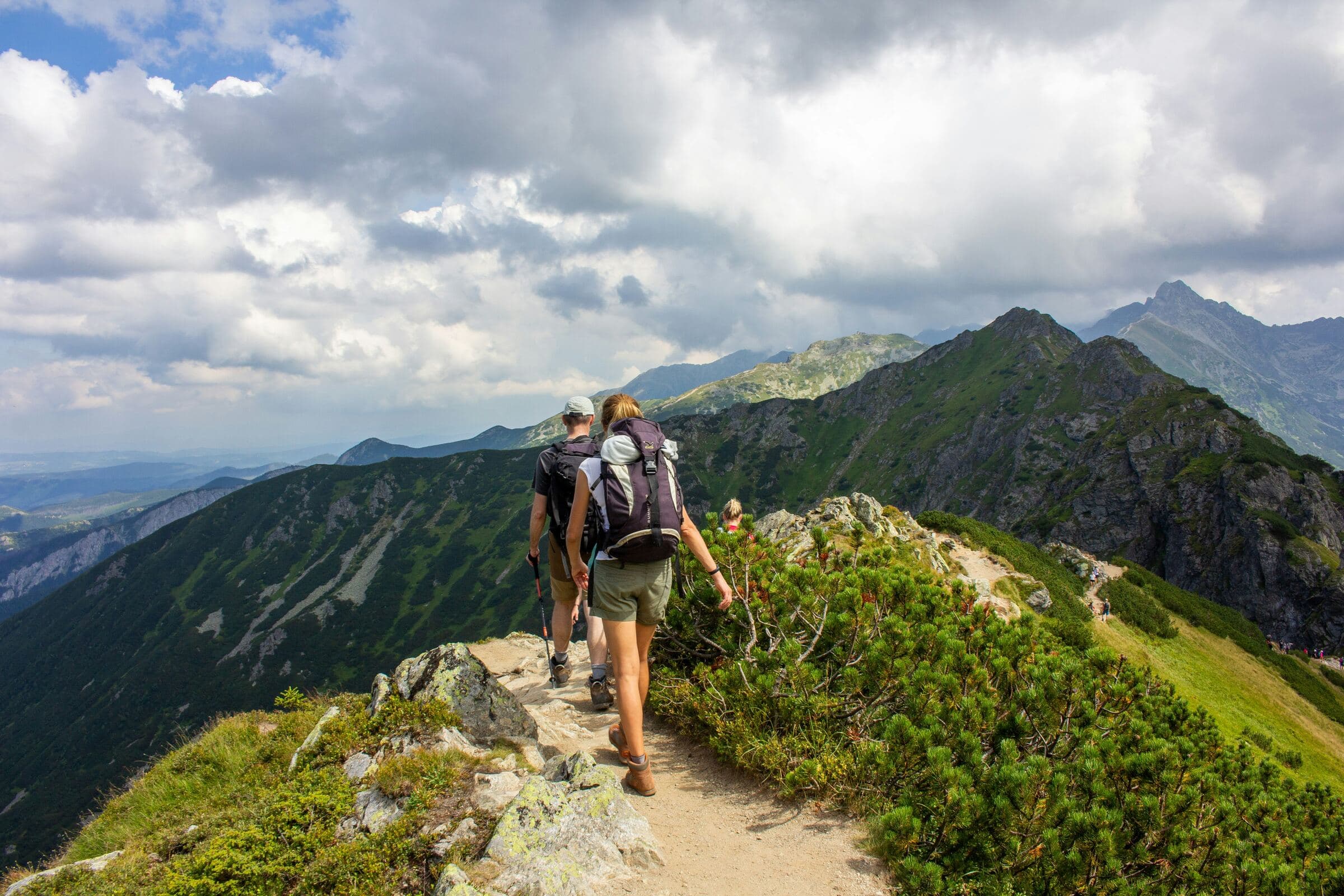 A mountain trail above a valley